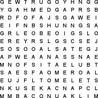 Cereal Word Search