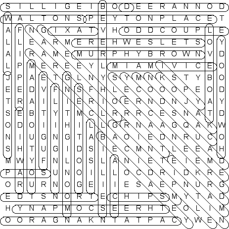 Old TV Shows 1 (solution) Word Search Puzzle